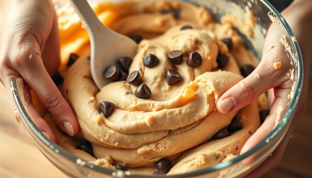 Mixing chocolate chip cookie dough without brown sugar Mixing chocolate chip cookie dough without brown sugar
