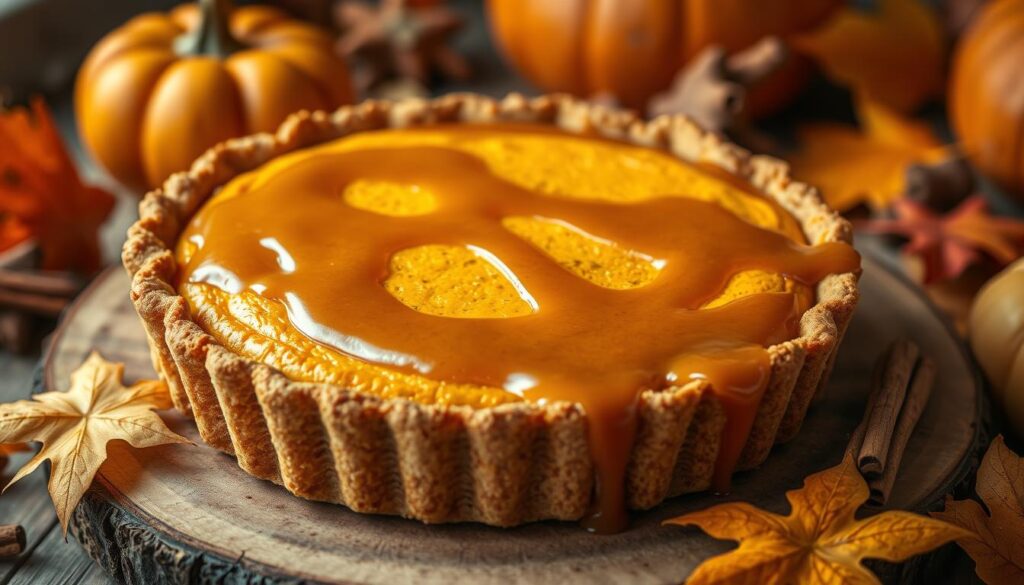 Delicious Pumpkin Pie with Caramel Topping Delicious Pumpkin Pie with Caramel Topping