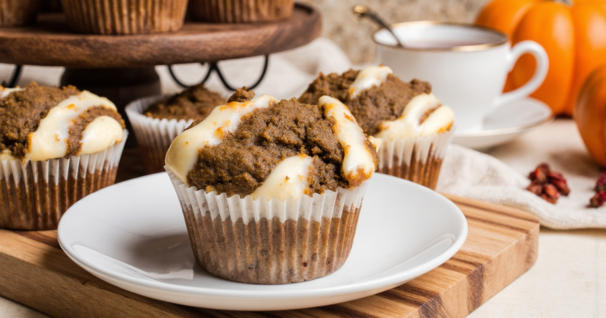Pumpkin Cream Cheese Swirl Muffins
