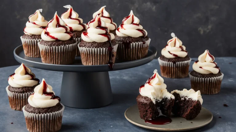 Vampire Bite Halloween Cupcakes