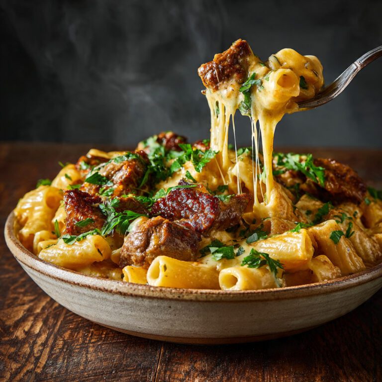 Irresistible Cajun Steak Tips in Creamy Rigatoni Sauce