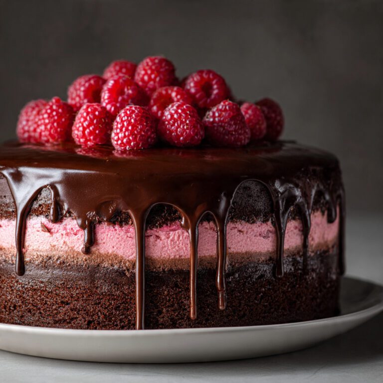 dark chocolate raspberry mousse cake