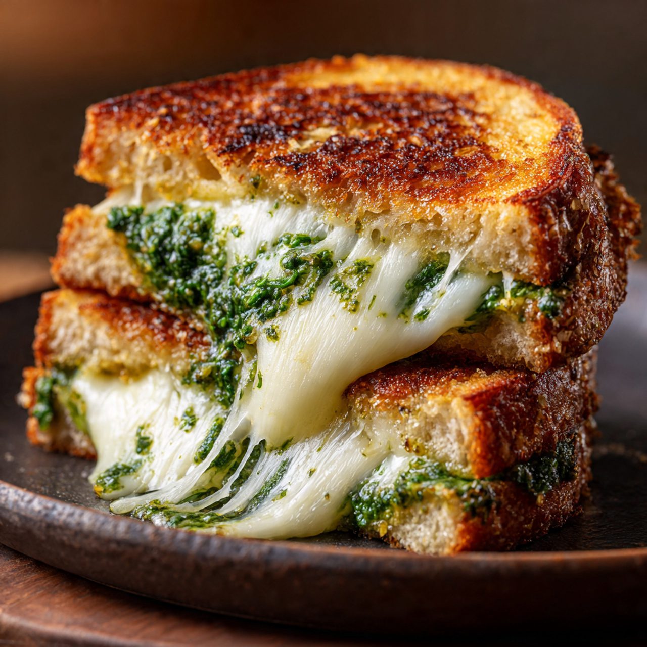 pesto grilled cheese