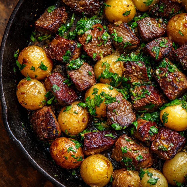 one pan garlic butter steak bites