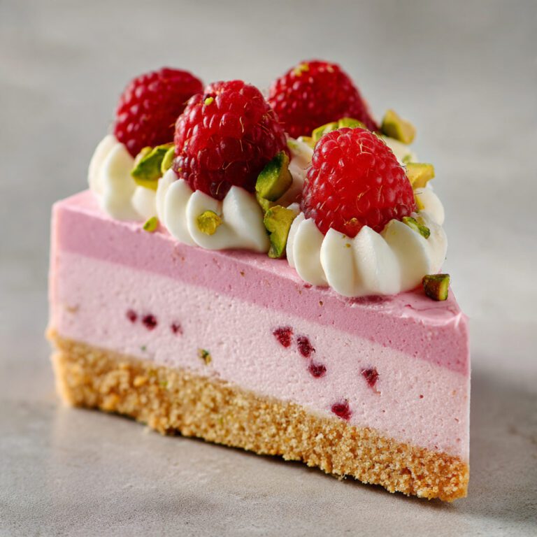raspberry pistachio mousse cake