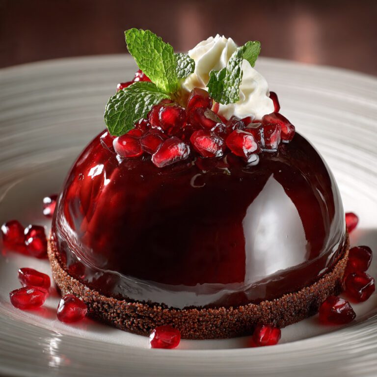 Pomegranate mousse domes