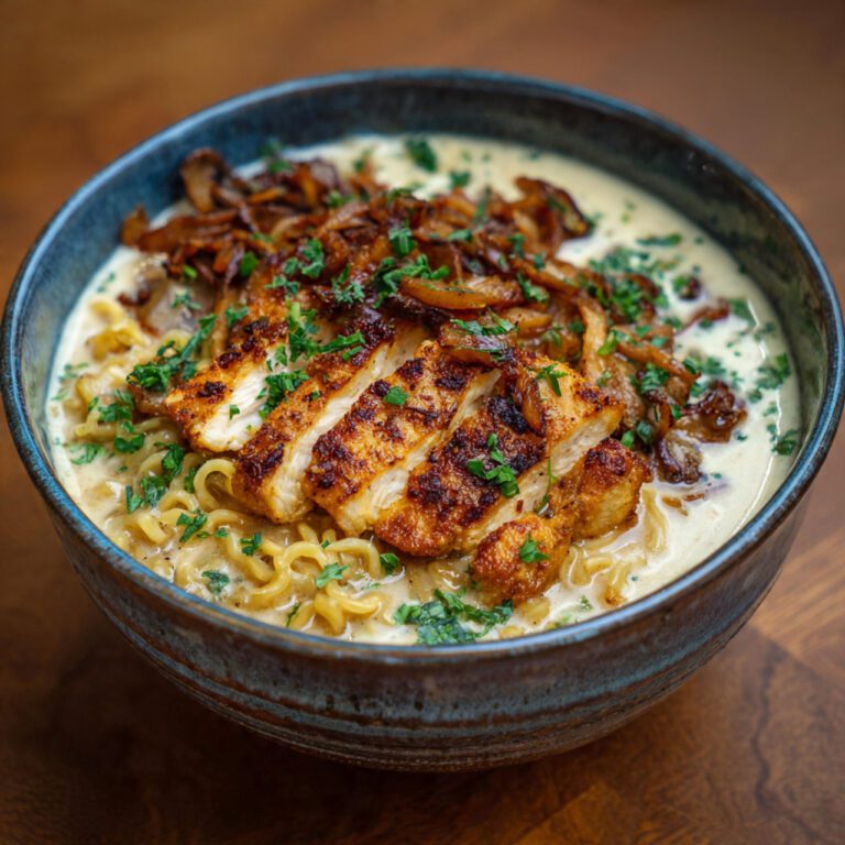 creamy garlic chicken ramen