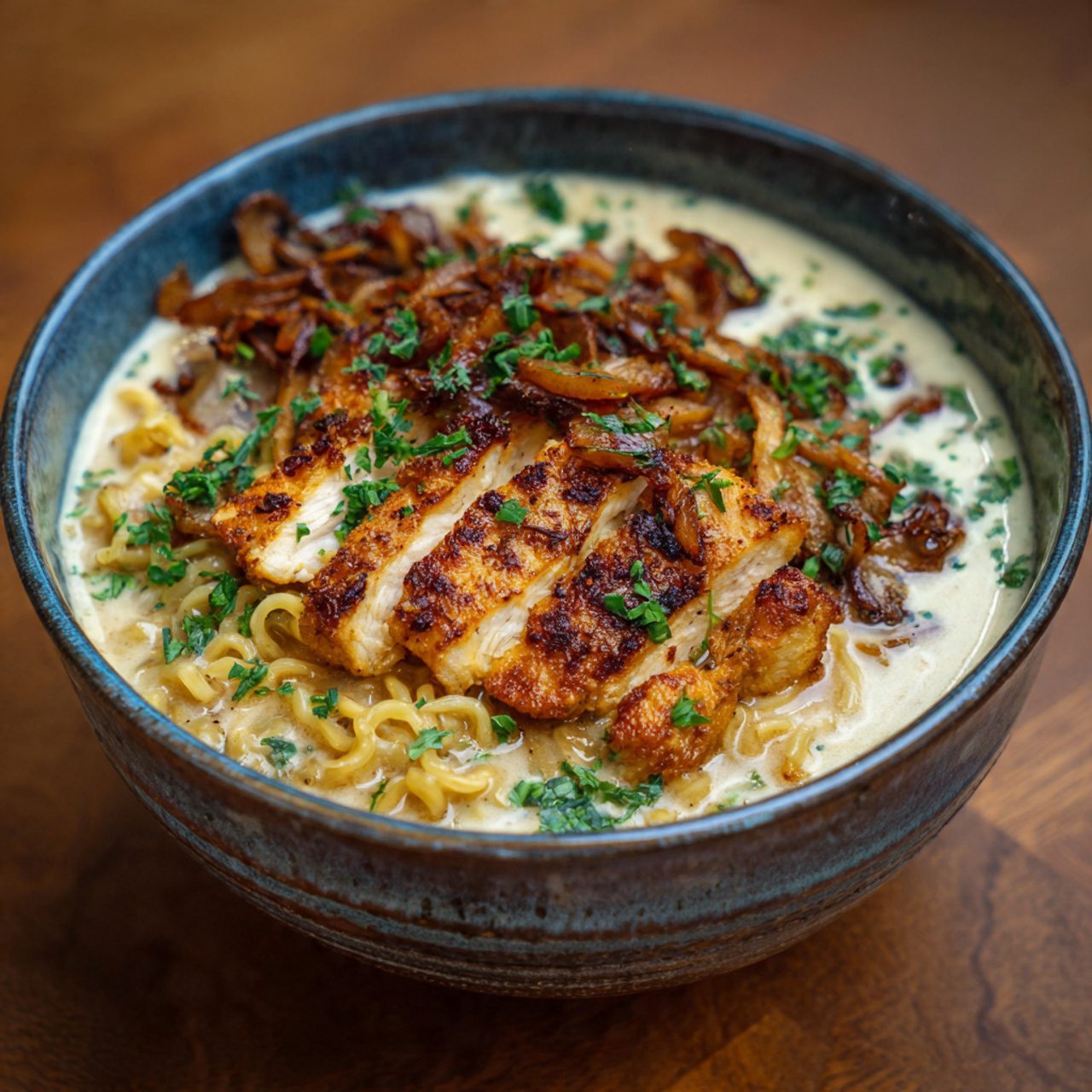 creamy garlic chicken ramen