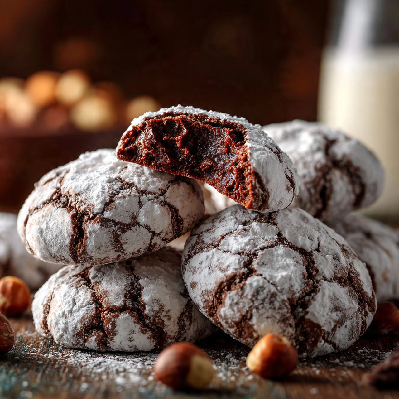 Nutella crinkle cookies