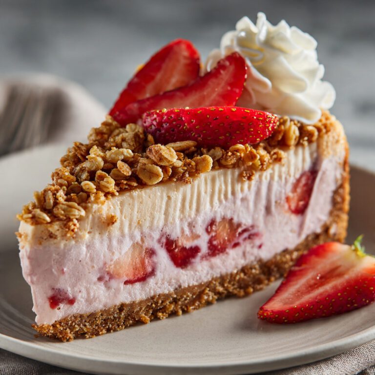 Creamy Strawberry Crunch Cheesecake Recipe