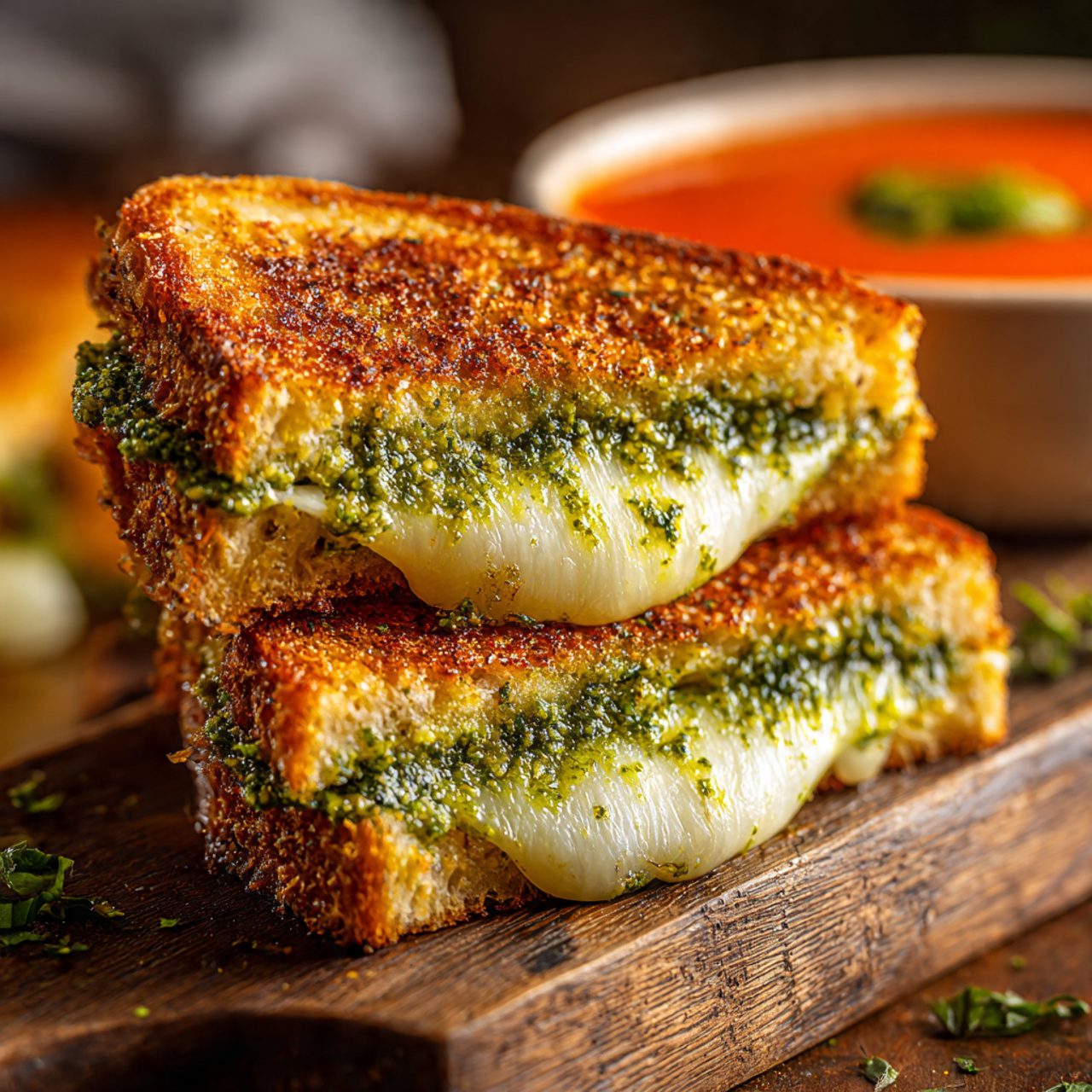 pesto grilled cheese