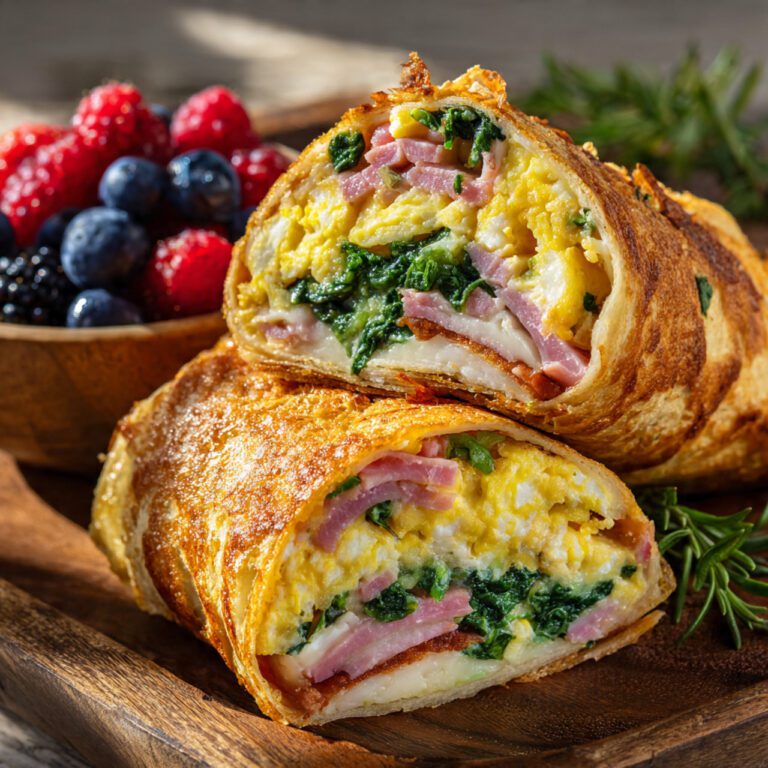 Spinach Ham Breakfast Roll