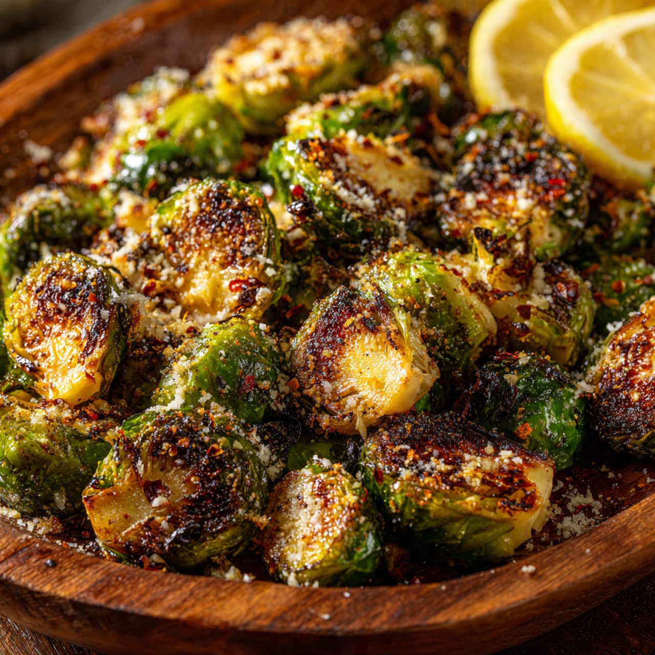 Crispy Garlic Parmesan Brussels Sprouts